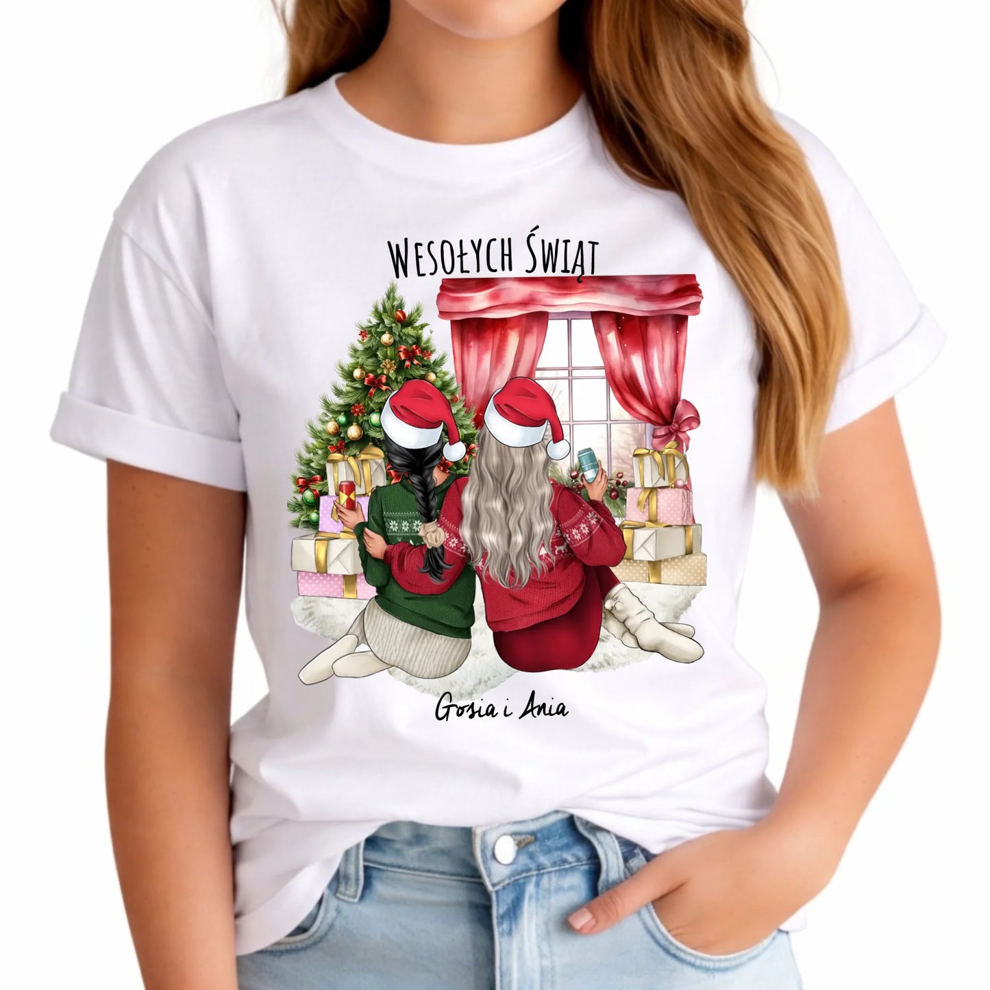 Koszulka damska świąteczna - prezent dla przyjaciółki - 2-4 przyjaciółek - personalizowana PR06 - StoryCups.pl