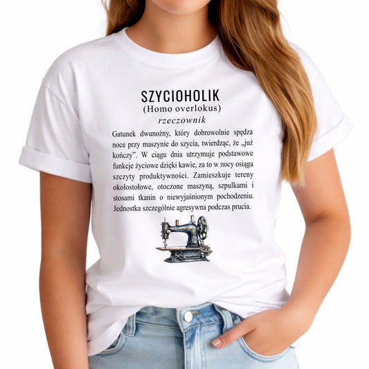 Koszulka damska szyciowa dla krawcowej - Szycioholik definicja HS10 - StoryCups.pl