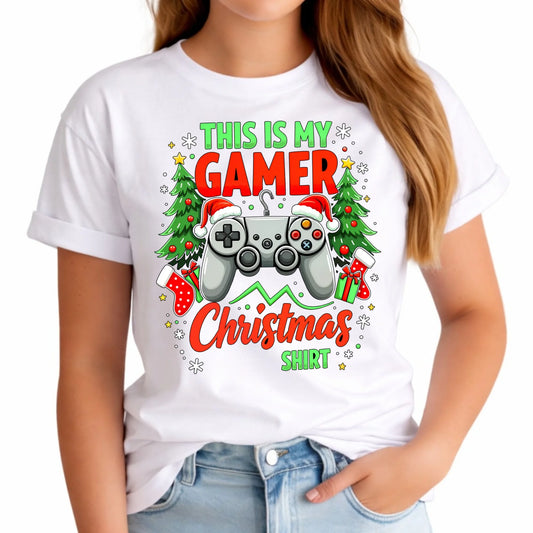 Koszulka damska świąteczna - prezent dla gracza - Gamer Christmas T-shirt BN135 - StoryCups.pl