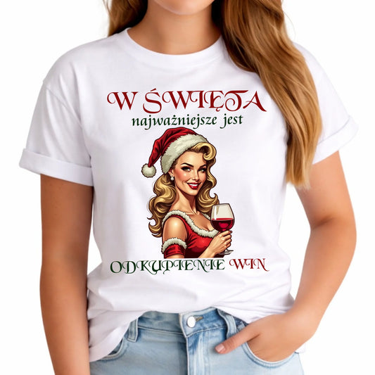 Koszulka damska świąteczna - Odkupienie win BN04 - StoryCups.pl