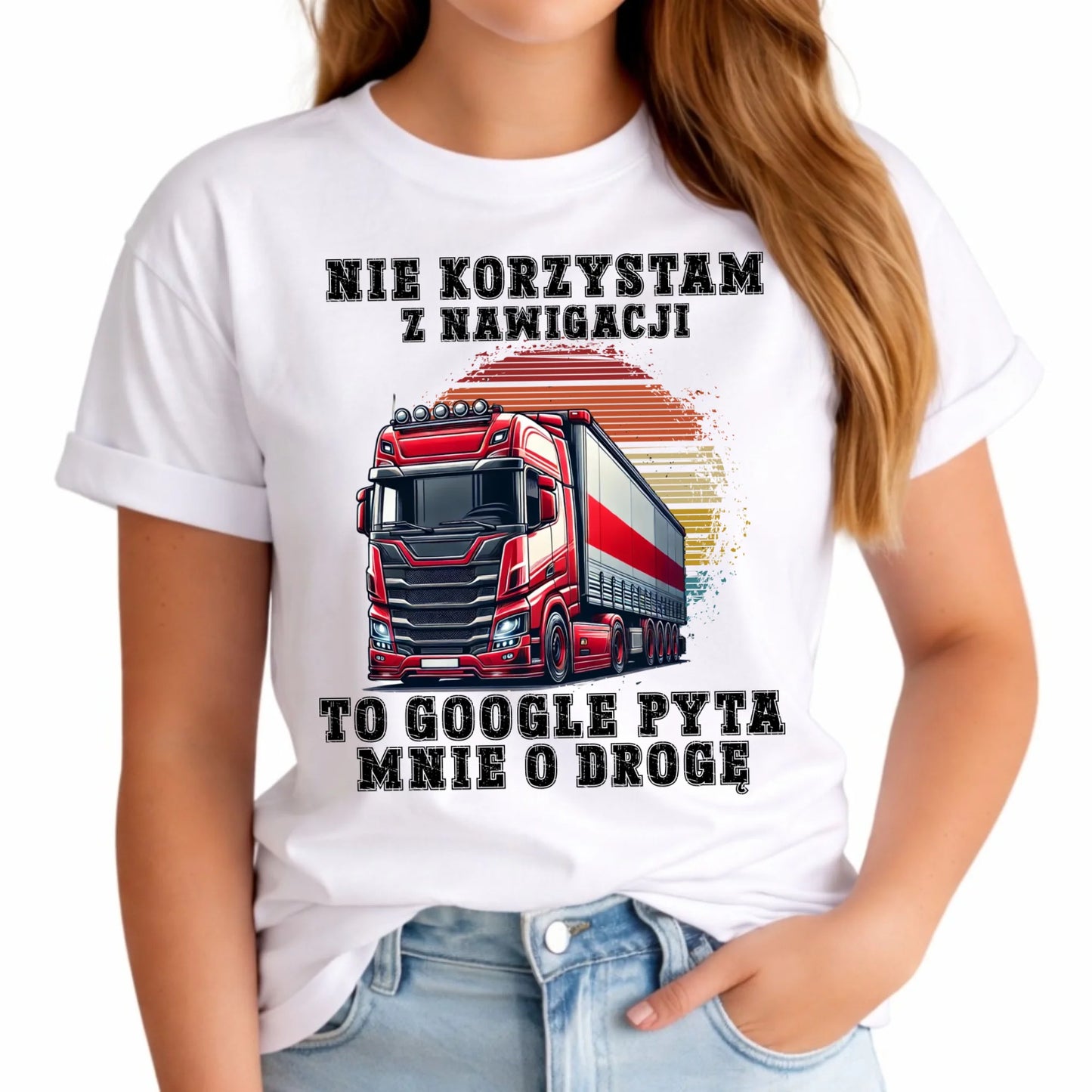 Koszulka damska - kierowca ciężarówki - Google pyta mnie o drogę ZKT10 - StoryCups.pl