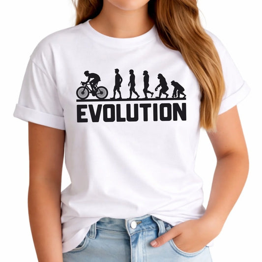 Koszulka damska z rowerem - Ewolucja rowerzysty HR04 - StoryCups.pl