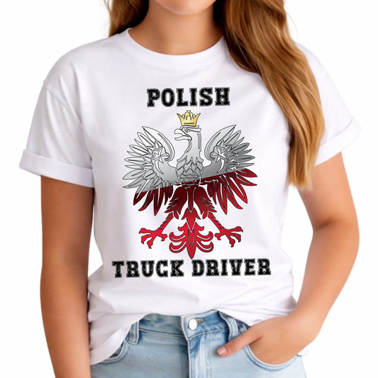 Koszulka damska dla kierowcy ciężarówki - Polish Truck Driver ZKT06 - StoryCups.pl