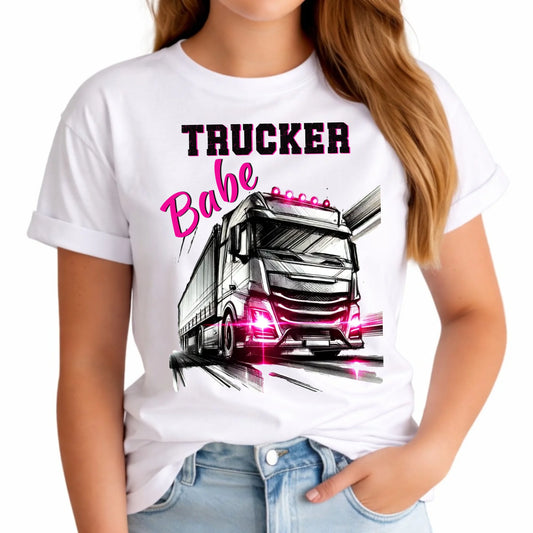 Koszulka damska - kierowca ciężarówki - Trucker Babe ZKT13 - StoryCups.pl