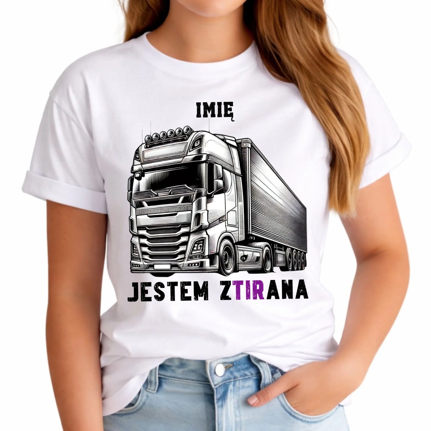 Koszulka damska dla kierowcy tira - Jestem zTIRana - personalizowana ZKT02 - StoryCups.pl