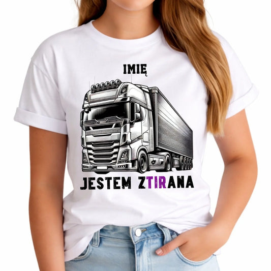 Koszulka damska dla kierowcy tira - Jestem zTIRana - personalizowana ZKT02 - StoryCups.pl