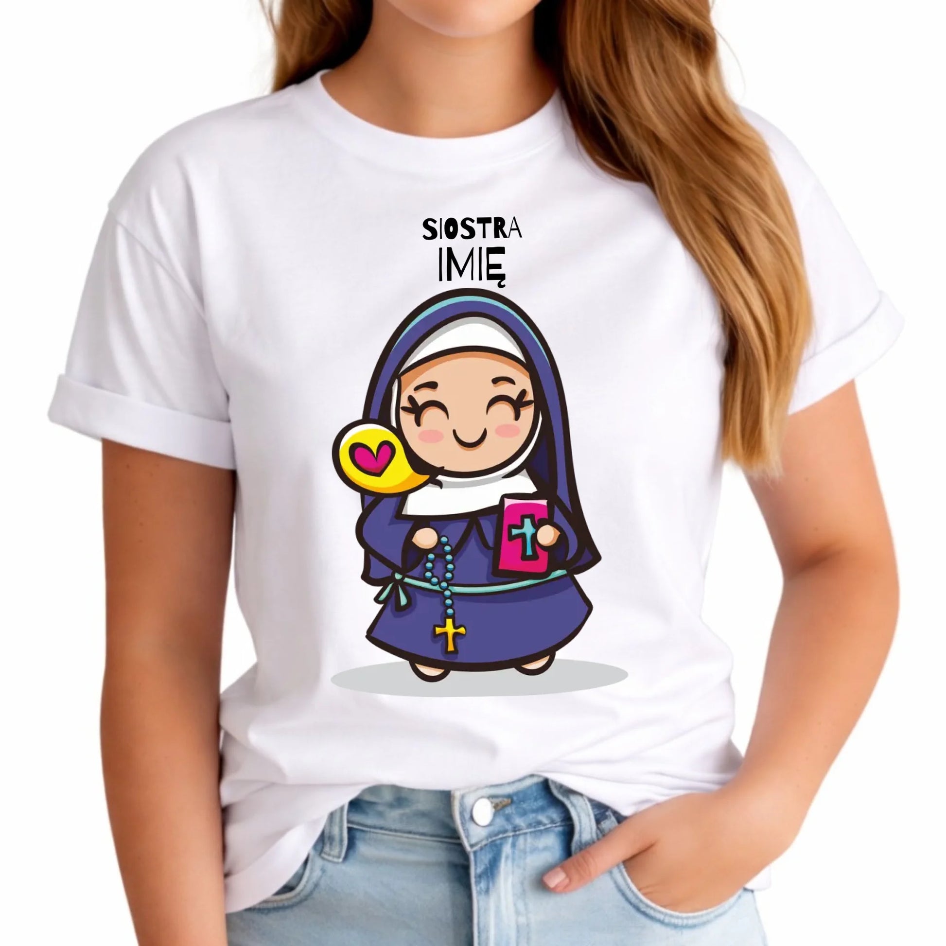 Koszulka damska dla siostry zakonnej - personalizowana N30 - StoryCups.pl