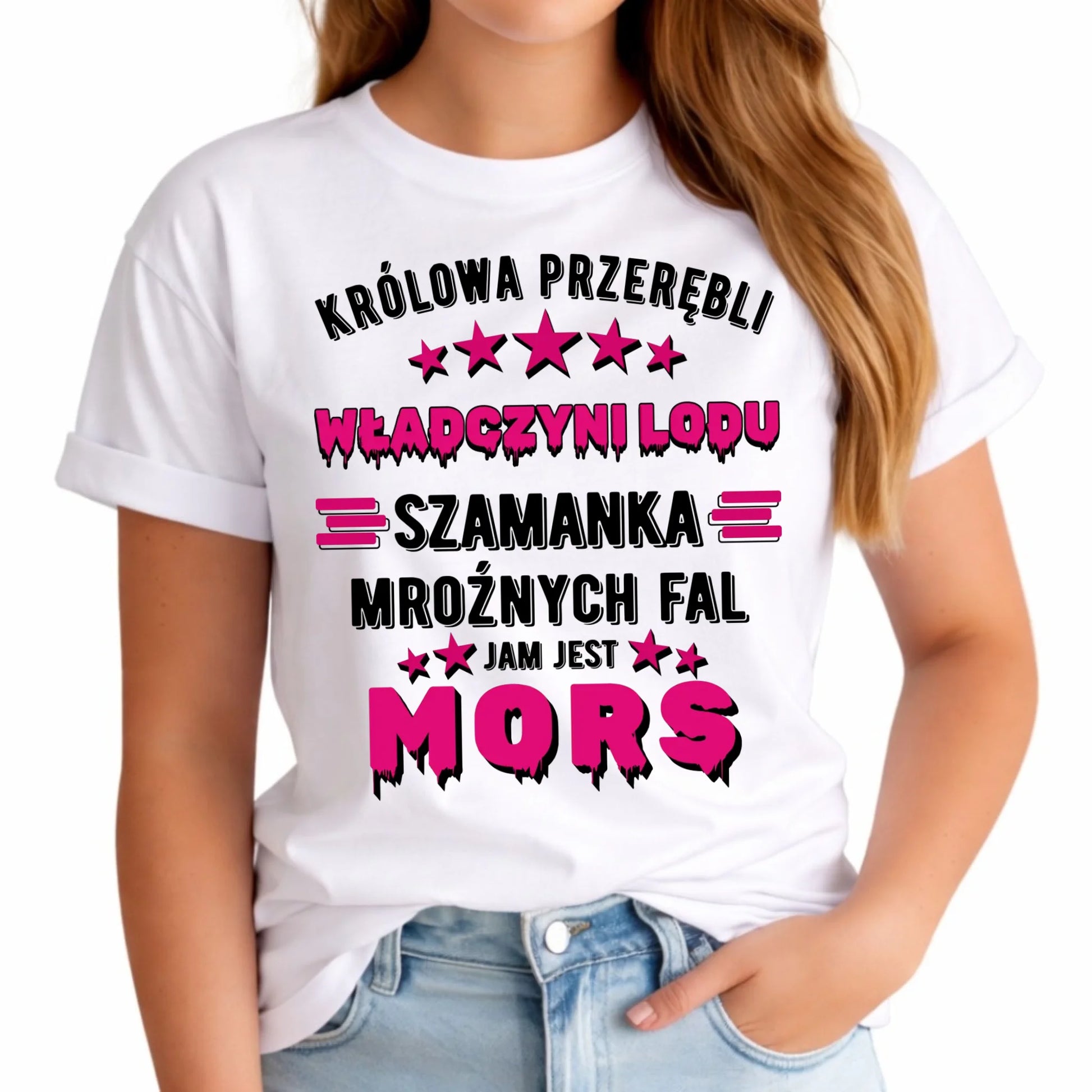 Koszulka damska - prezent dla morsa - Królowa przerębli Jam jest mors HM17 - StoryCups.pl