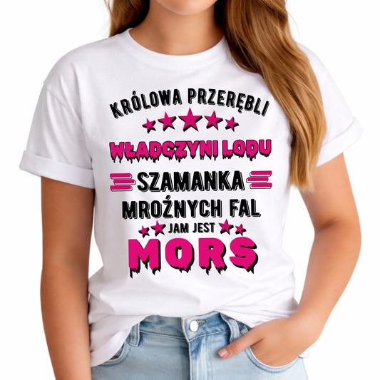 Koszulka damska - prezent dla morsa - Królowa przerębli Jam jest mors HM17 - StoryCups.pl