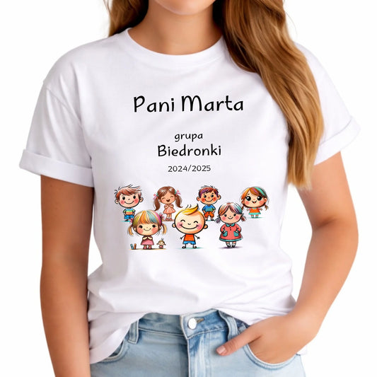 Koszulka damska dla nauczycielki - przedszkolanki - Grupa przedszkolaków - personalizowana N03 - StoryCups.pl