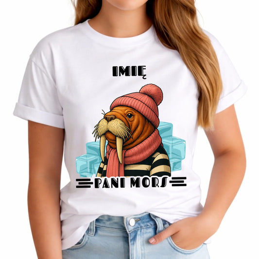 Koszulka damska - prezent dla morsa - Pani Mors - personalizowana HM16 - StoryCups.pl