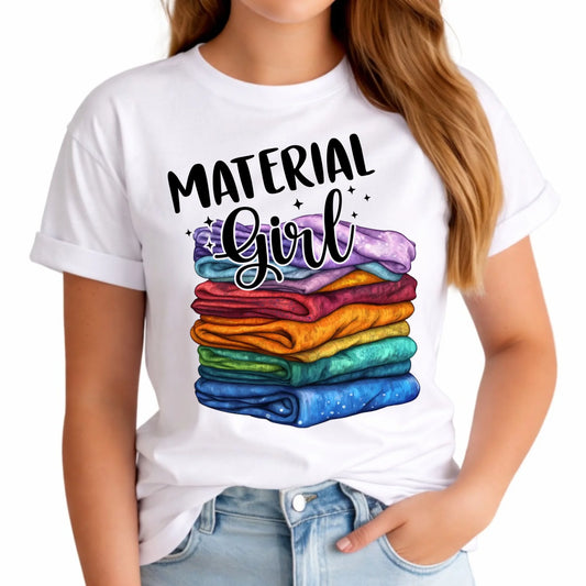 Koszulka damska szyciowa - prezent dla krawcowej - Material Girl HS02 - StoryCups.pl