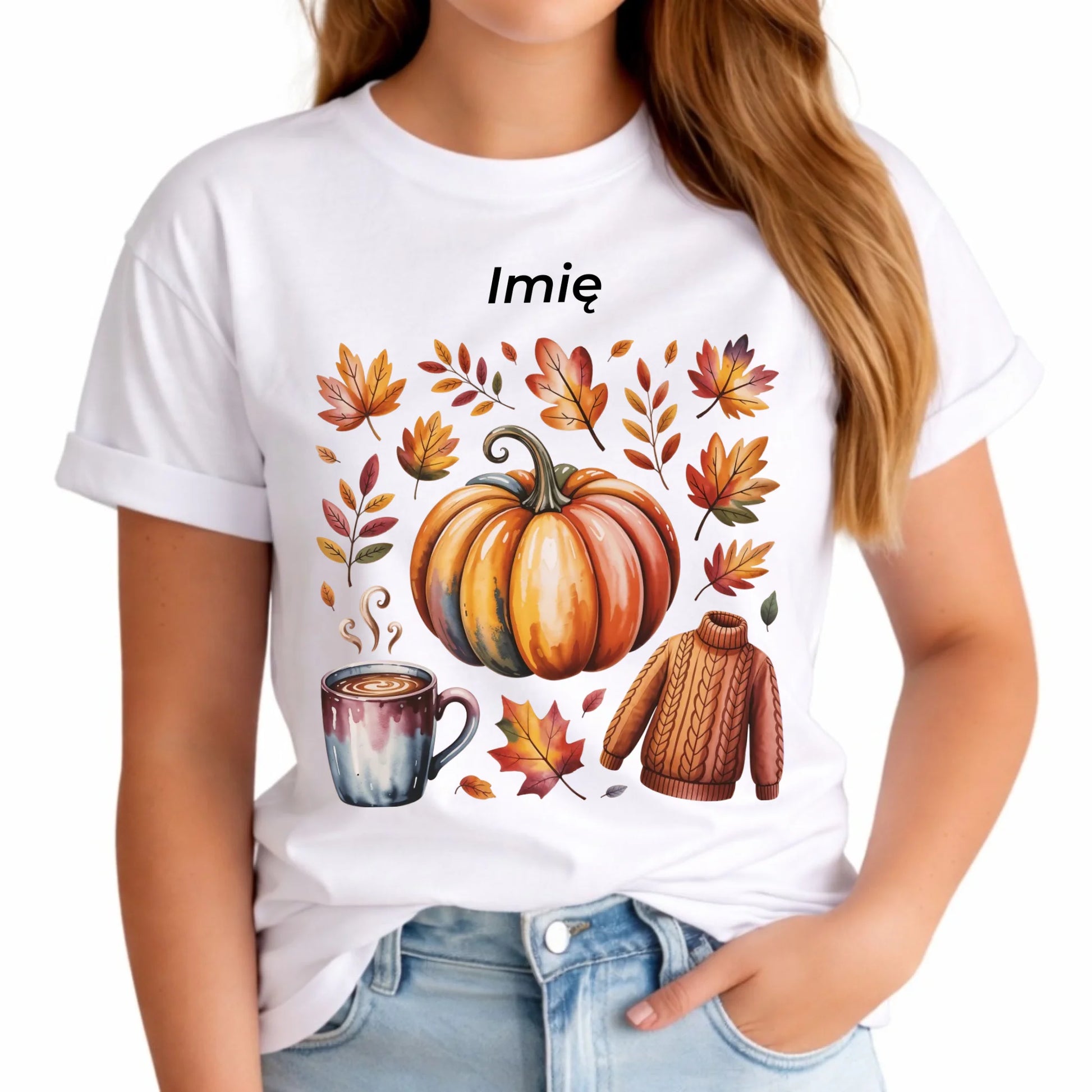 Koszulka damska jesienna - Złota jesień - personalizowana JS30 - StoryCups.pl