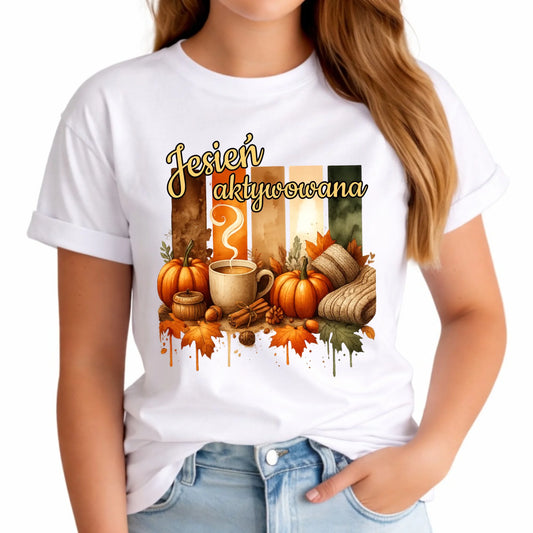 Koszulka damska jesienna - Jesień aktywowana JS26 - StoryCups.pl