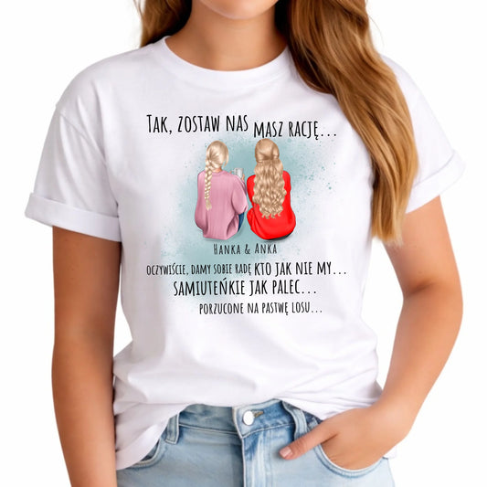 Koszulka damska na odejście z pracy - prezent od koleżanek - 2-5 osób personalizowana OP16 - StoryCups.pl