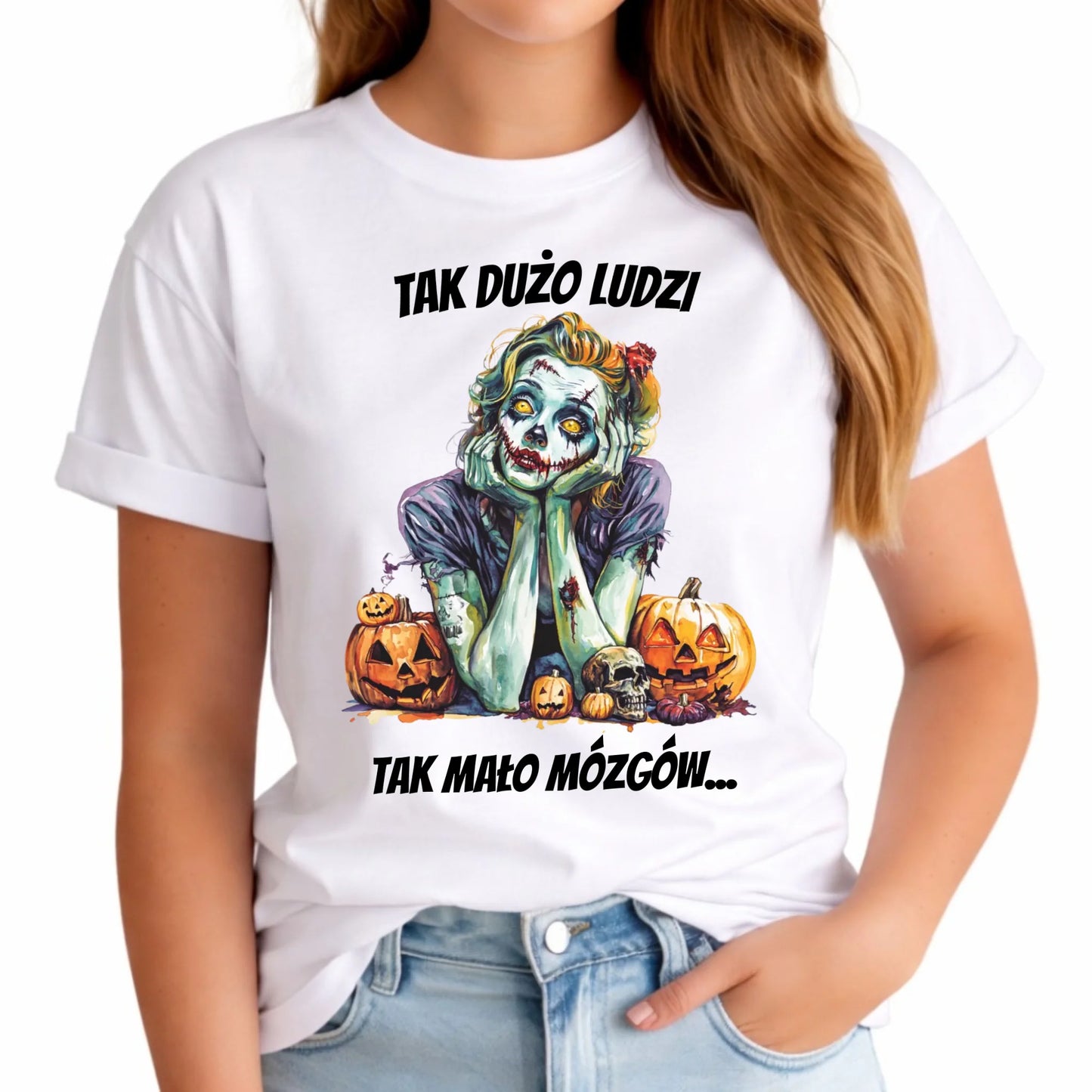 Koszulka damska na Halloween - Zombie - Tak mało mózgów HL31 - StoryCups.pl