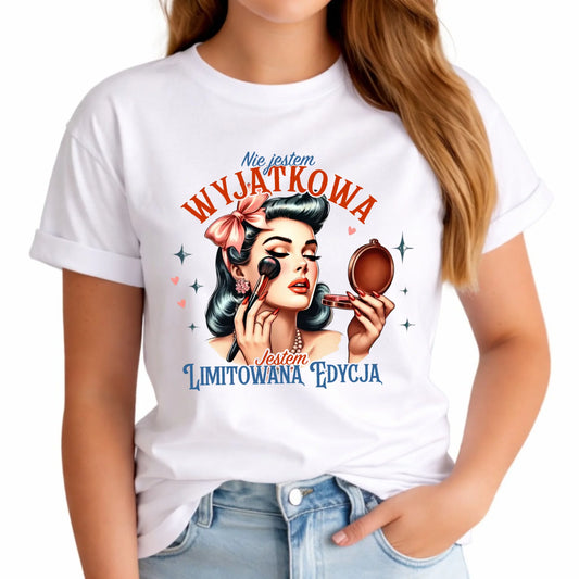 Koszulka damska – Nie jestem wyjątkowa, jestem limitowaną edycją - retro DZ10 - StoryCups.pl