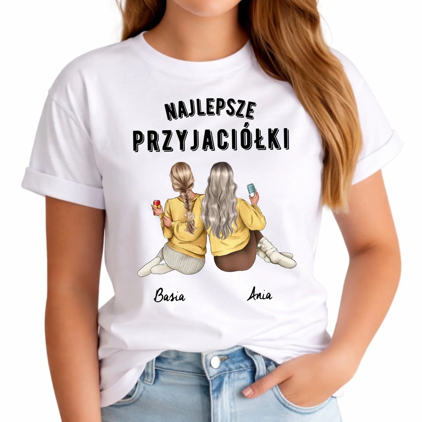 Koszulka damska - prezent dla przyjaciółek - Najlepsze przyjaciółki 2-4 osób - personalizowana PR01 - StoryCups.pl