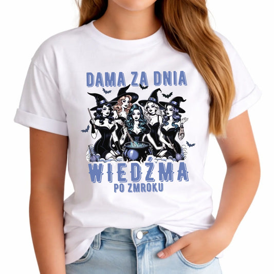 Koszulka damska - Dama za dnia wiedźma po zmroku HL16 - StoryCups.pl