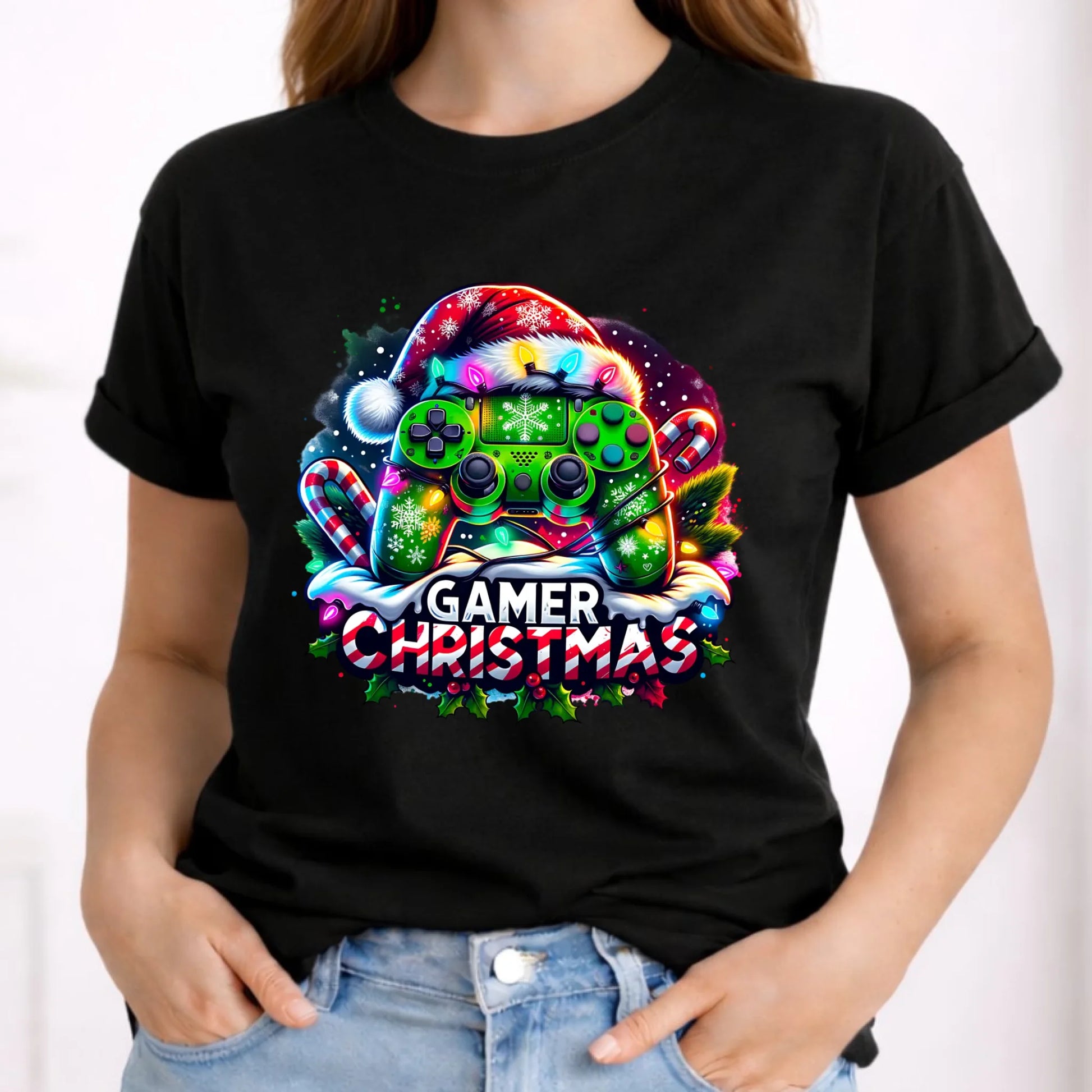 Koszulka damska świąteczna - prezent dla gracza - Christmas gamer BN22 - StoryCups.pl