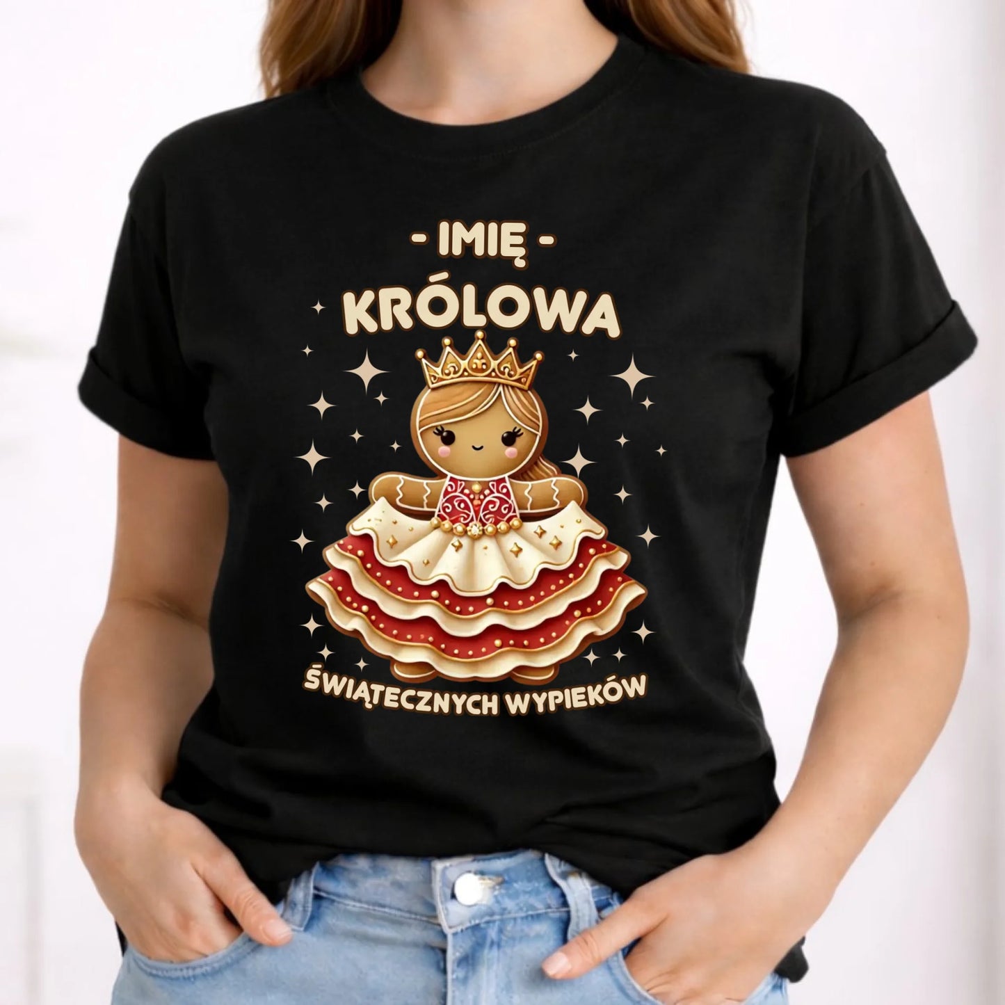 Koszulka damska świąteczna - Królowa świątecznych wypieków - personalizowana BN28 - StoryCups.pl
