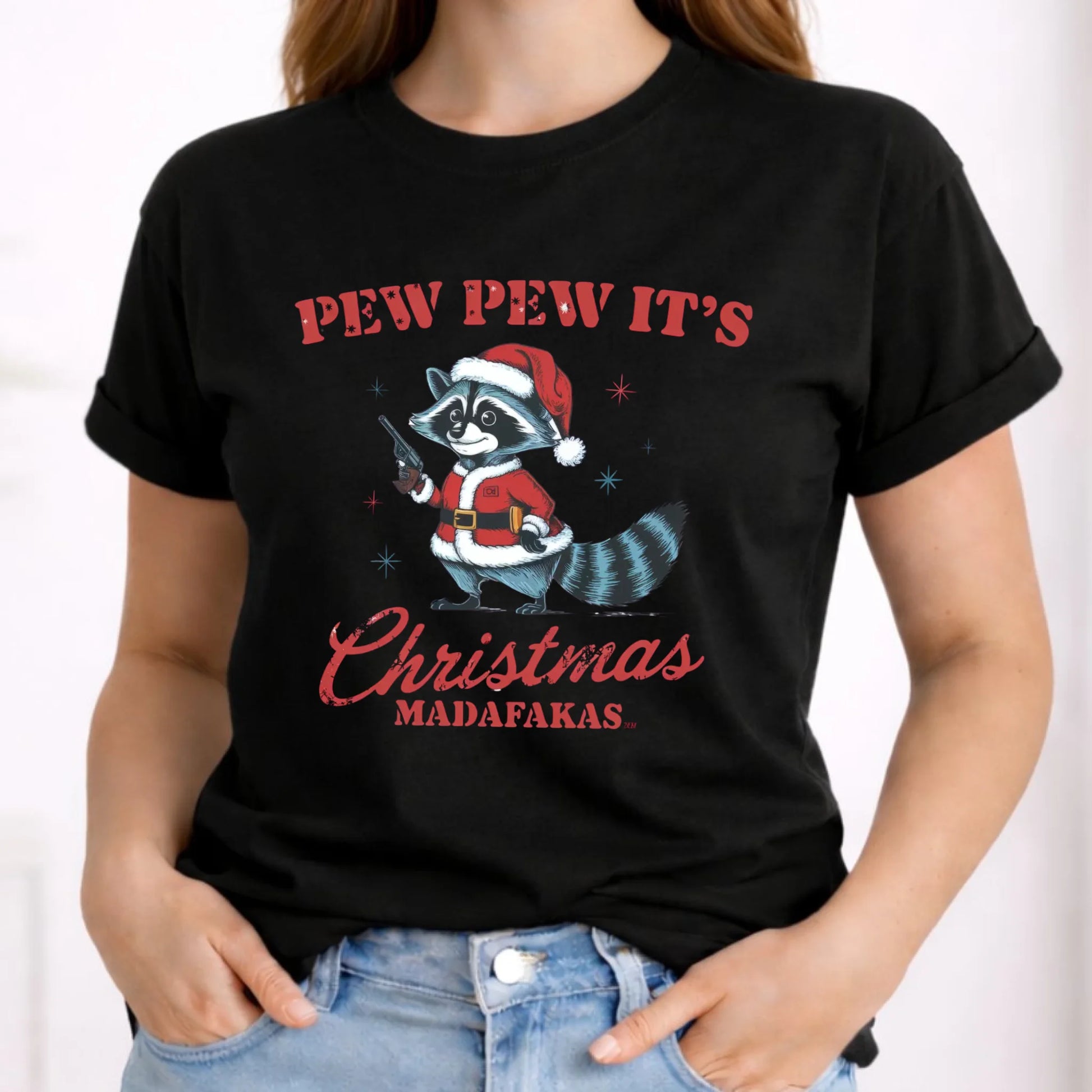 Koszulka damska świąteczna - Pew pew it's Christmas BN60 - StoryCups.pl
