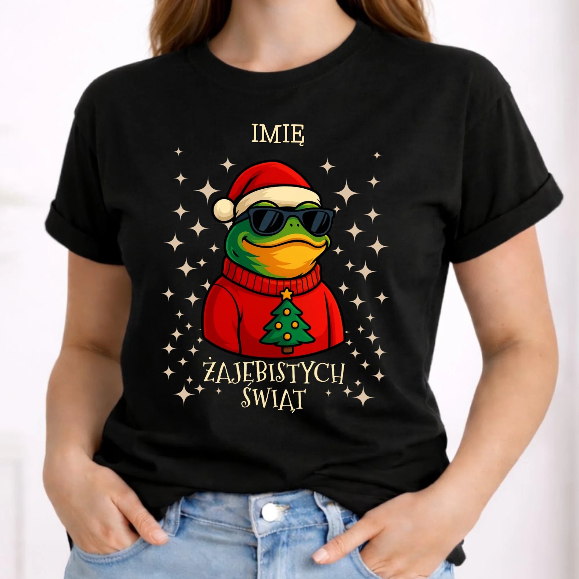 Koszulka damska świąteczna - Żajebistych Świąt - personalizowana BN144 - StoryCups.pl