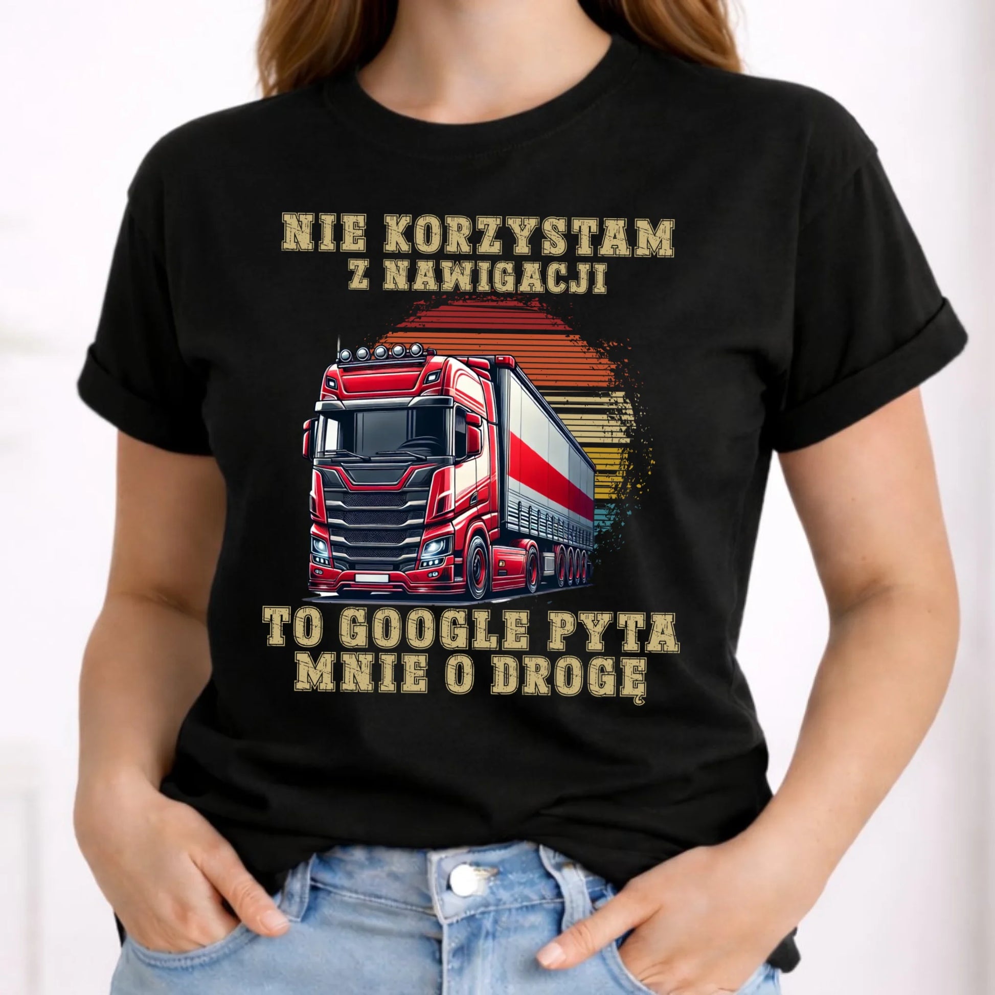 Koszulka damska - kierowca ciężarówki - Google pyta mnie o drogę ZKT10 - StoryCups.pl