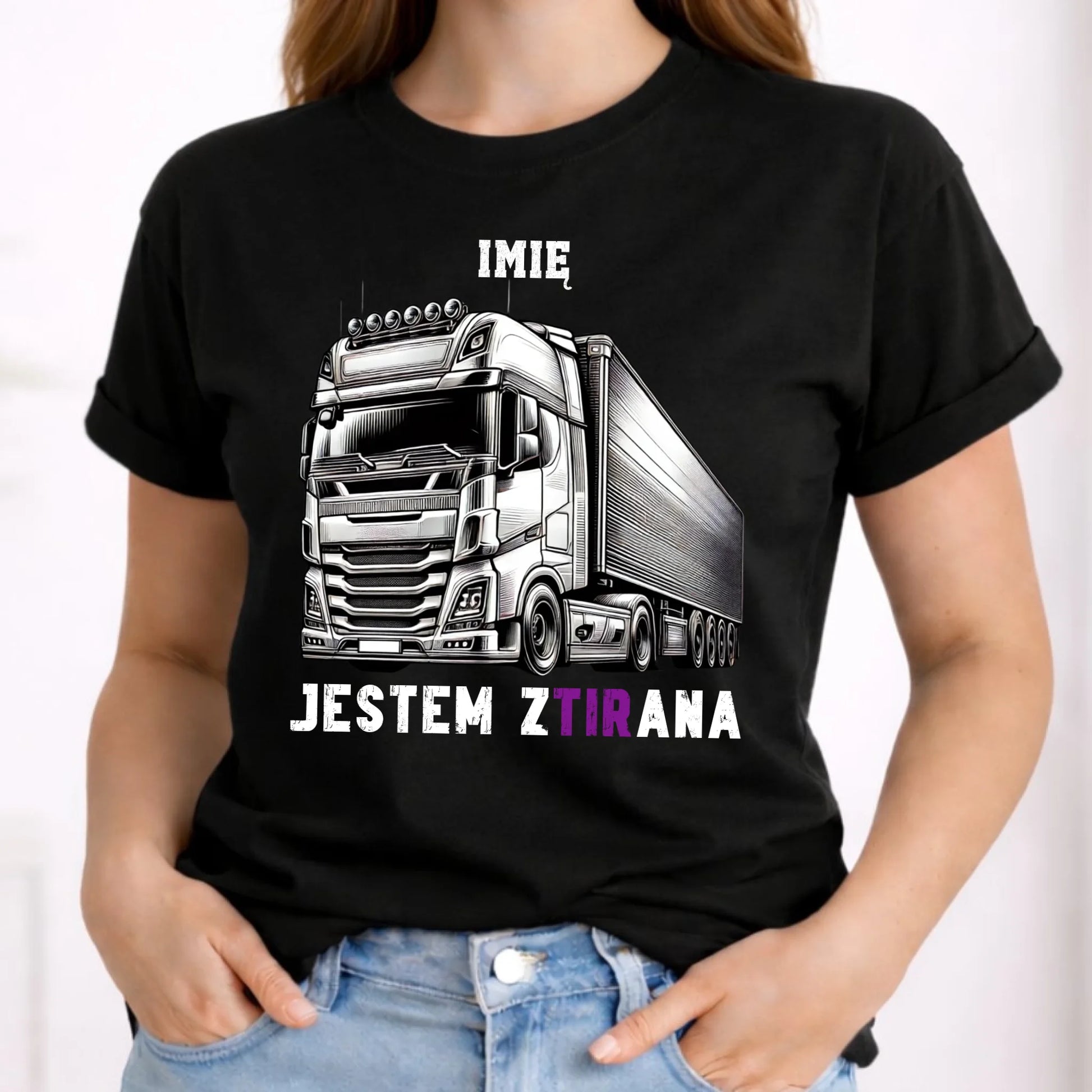 Koszulka damska dla kierowcy tira - Jestem zTIRana - personalizowana ZKT02 - StoryCups.pl