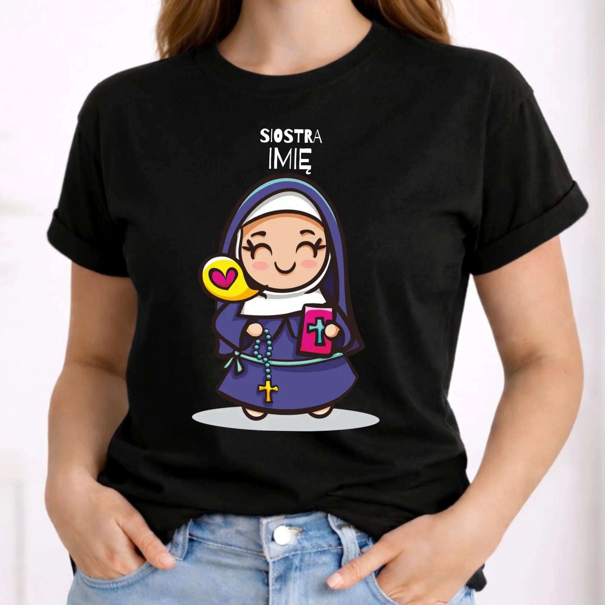 Koszulka damska dla siostry zakonnej - personalizowana N30 - StoryCups.pl