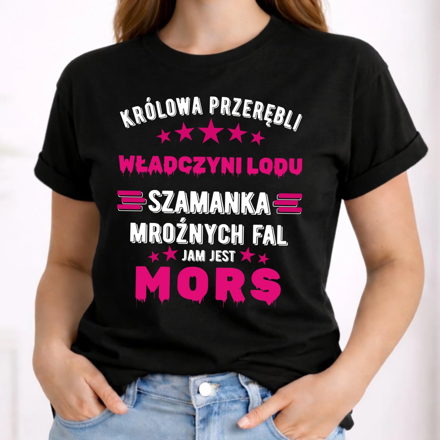 Koszulka damska - prezent dla morsa - Królowa przerębli Jam jest mors HM17 - StoryCups.pl