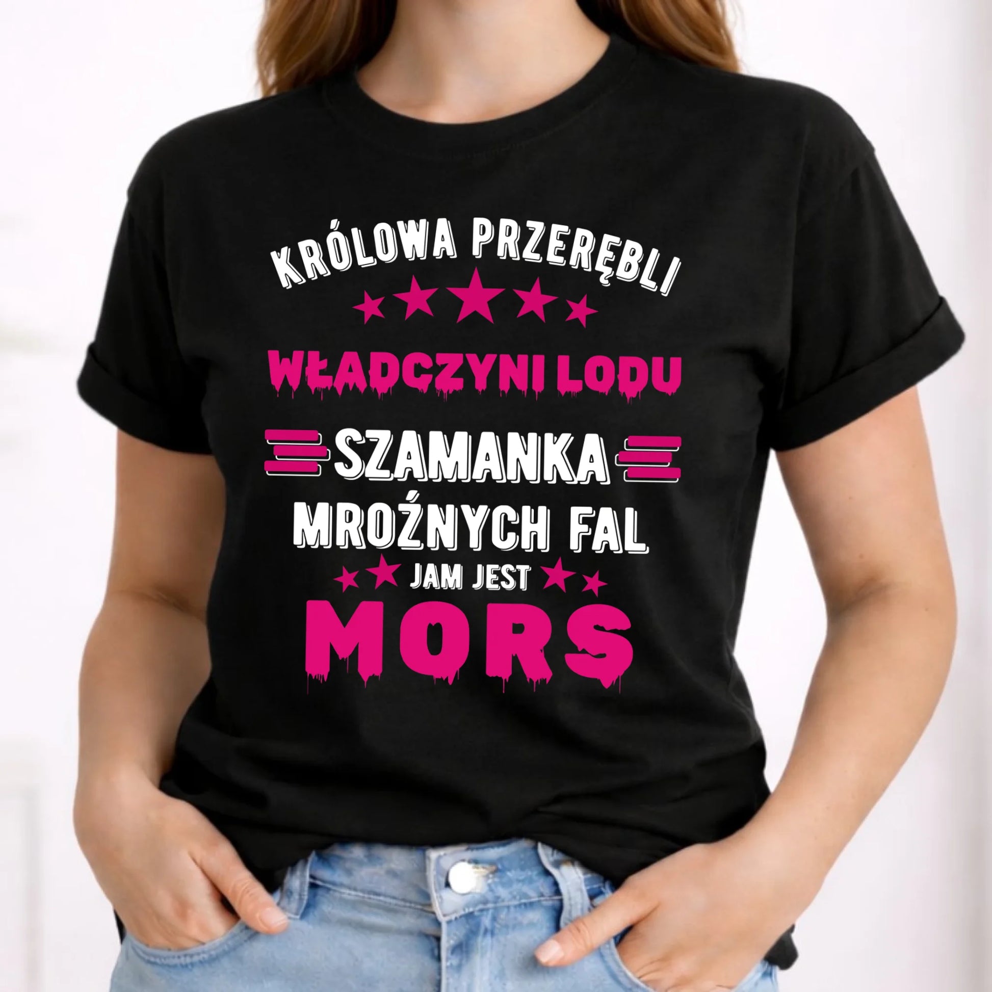 Koszulka damska - prezent dla morsa - Królowa przerębli Jam jest mors HM17 - StoryCups.pl