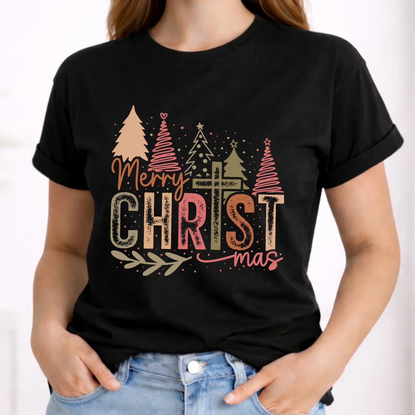 Koszulka damska świąteczna - Merry Christmas BN01 - StoryCups.pl