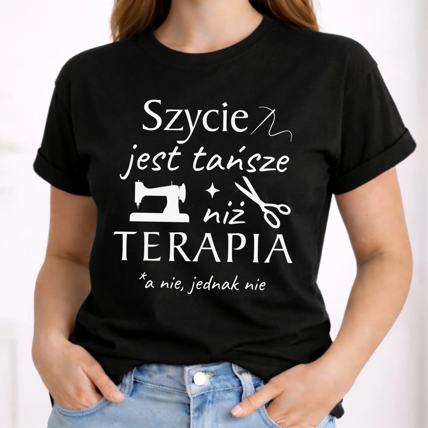 Koszulka damska szyciowa dla krawcowej - Szycie tańsze niż terapia HS04