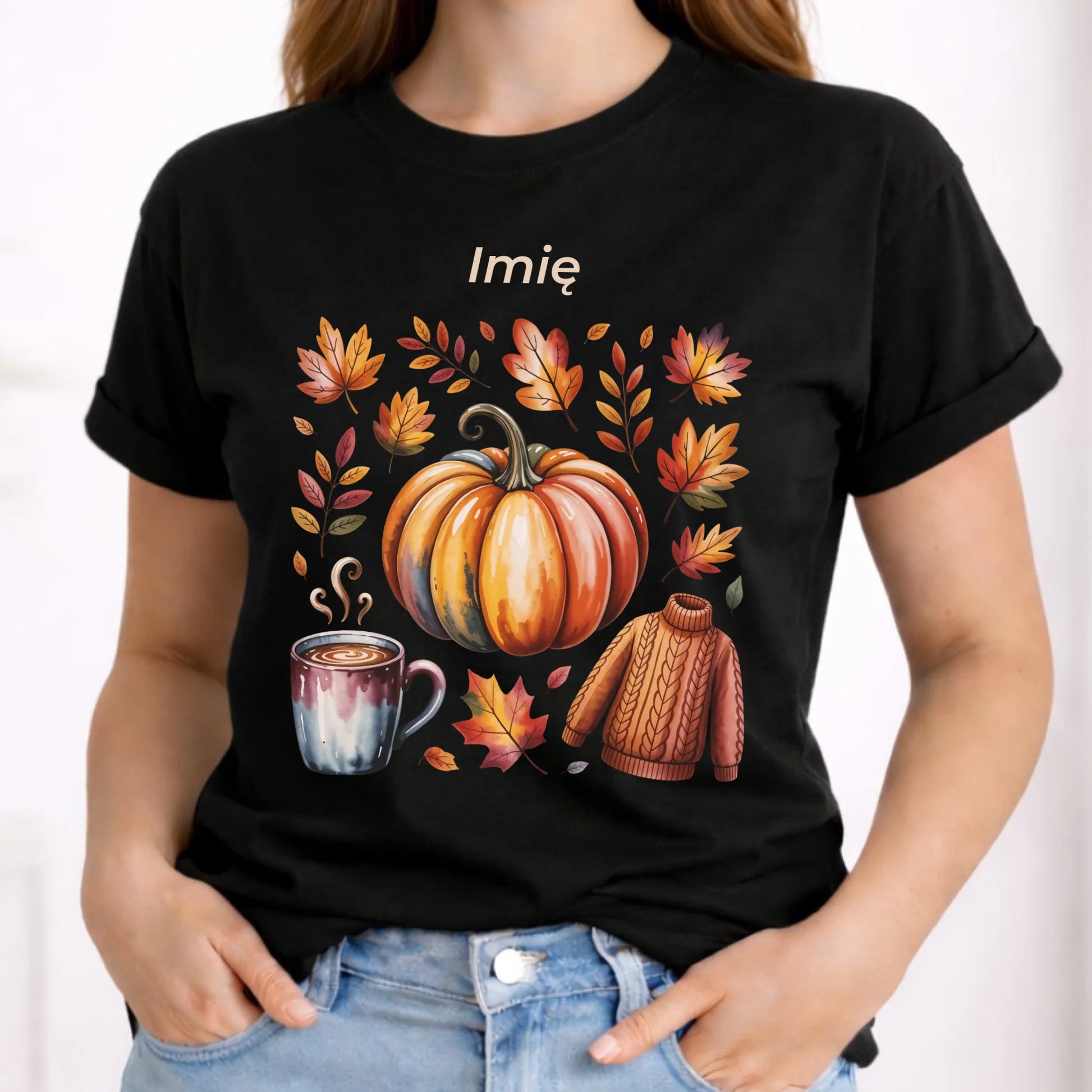 Koszulka damska jesienna - Złota jesień - personalizowana JS30 - StoryCups.pl