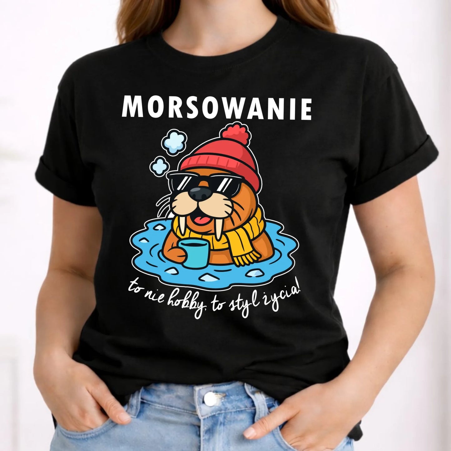 Koszulka damska - prezent dla morsa - Morsowanie to styl życia HM10 - StoryCups.pl