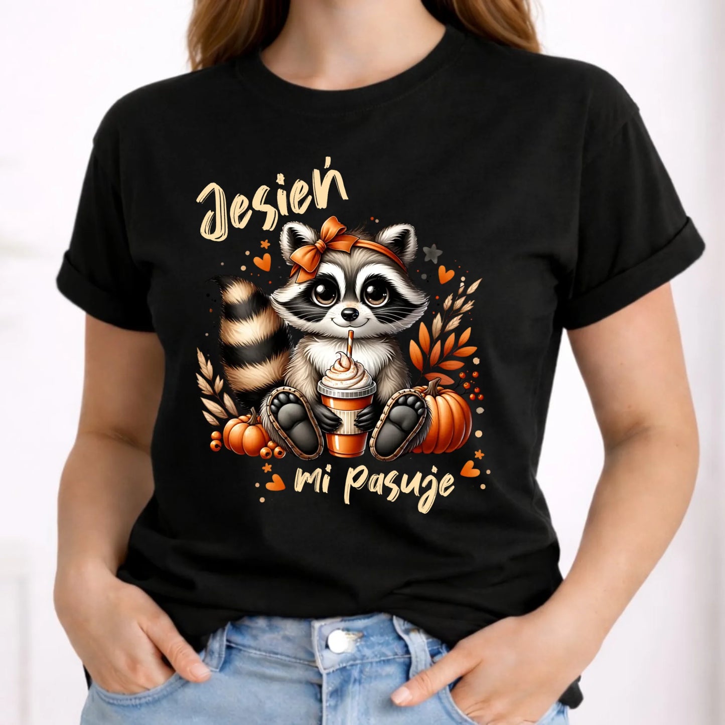 Koszulka damska jesienna - Jesień mi pasuje JS25 - StoryCups.pl