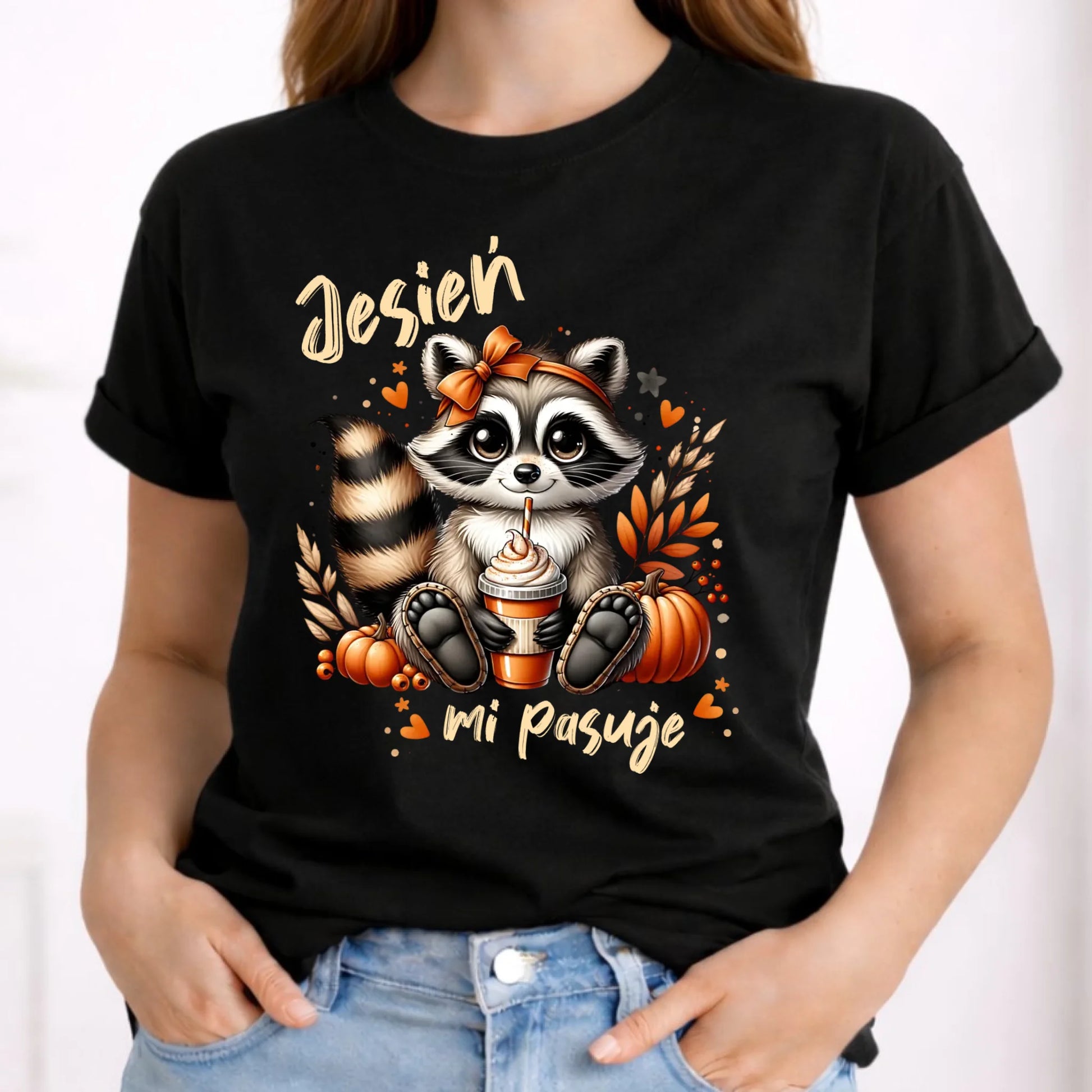 Koszulka damska jesienna - Jesień mi pasuje JS25 - StoryCups.pl