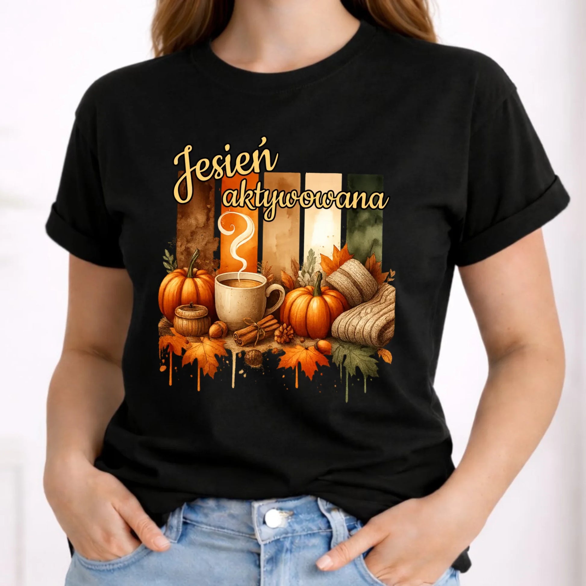 Koszulka damska jesienna - Jesień aktywowana JS26 - StoryCups.pl