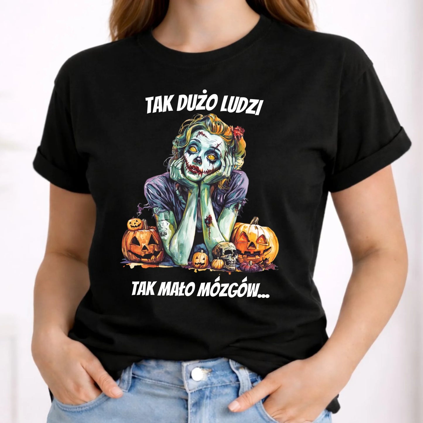 Koszulka damska na Halloween - Zombie - Tak mało mózgów HL31 - StoryCups.pl