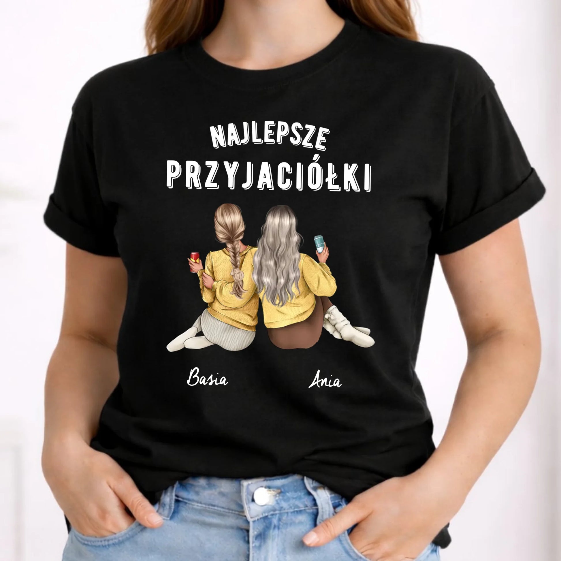 Koszulka damska - prezent dla przyjaciółek - Najlepsze przyjaciółki 2-4 osób - personalizowana PR01 - StoryCups.pl