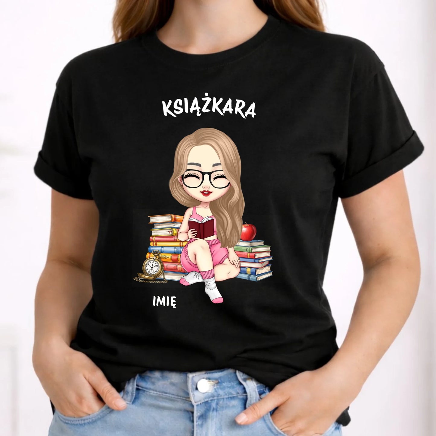 Koszulka damska - Książkara - Prezent dla miłośniczki czytania książek - personalizowana DZ04 - StoryCups.pl