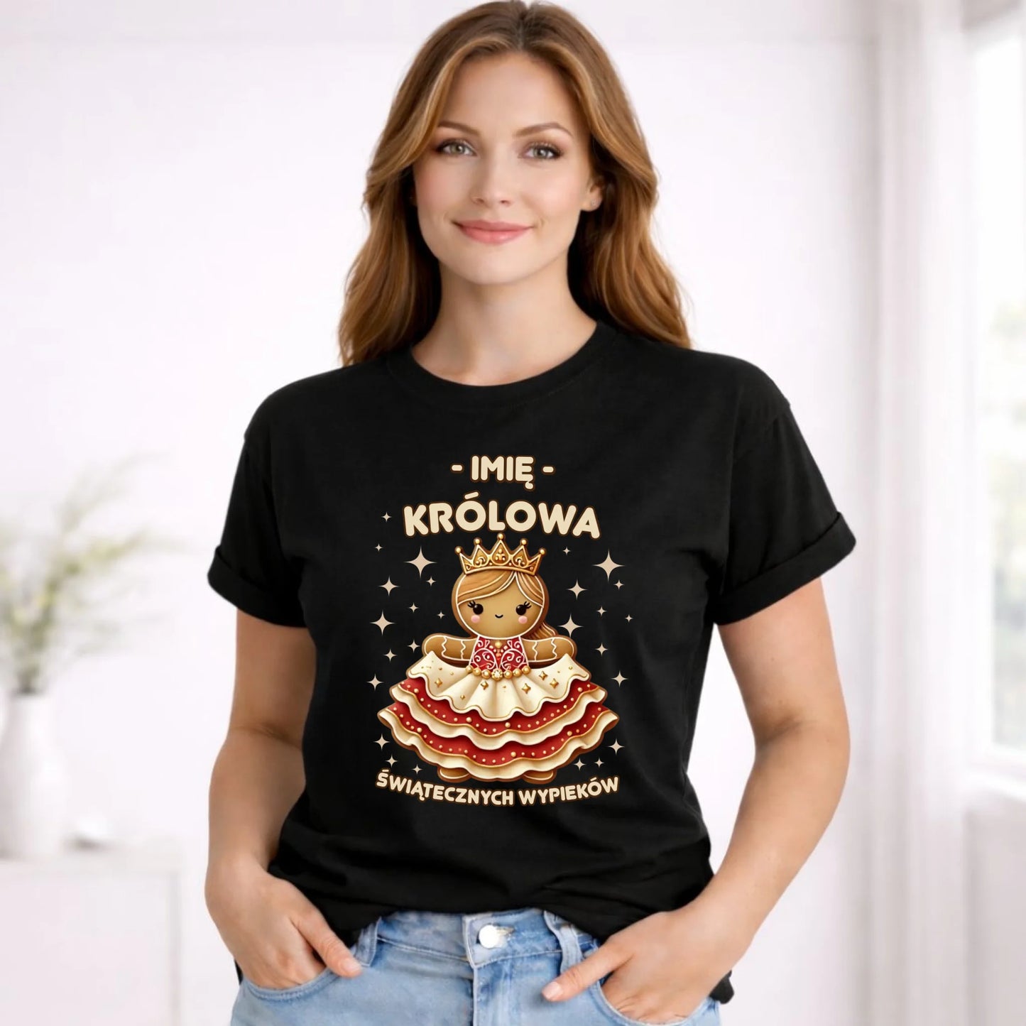 Koszulka damska świąteczna - Królowa świątecznych wypieków - personalizowana BN28 - StoryCups.pl