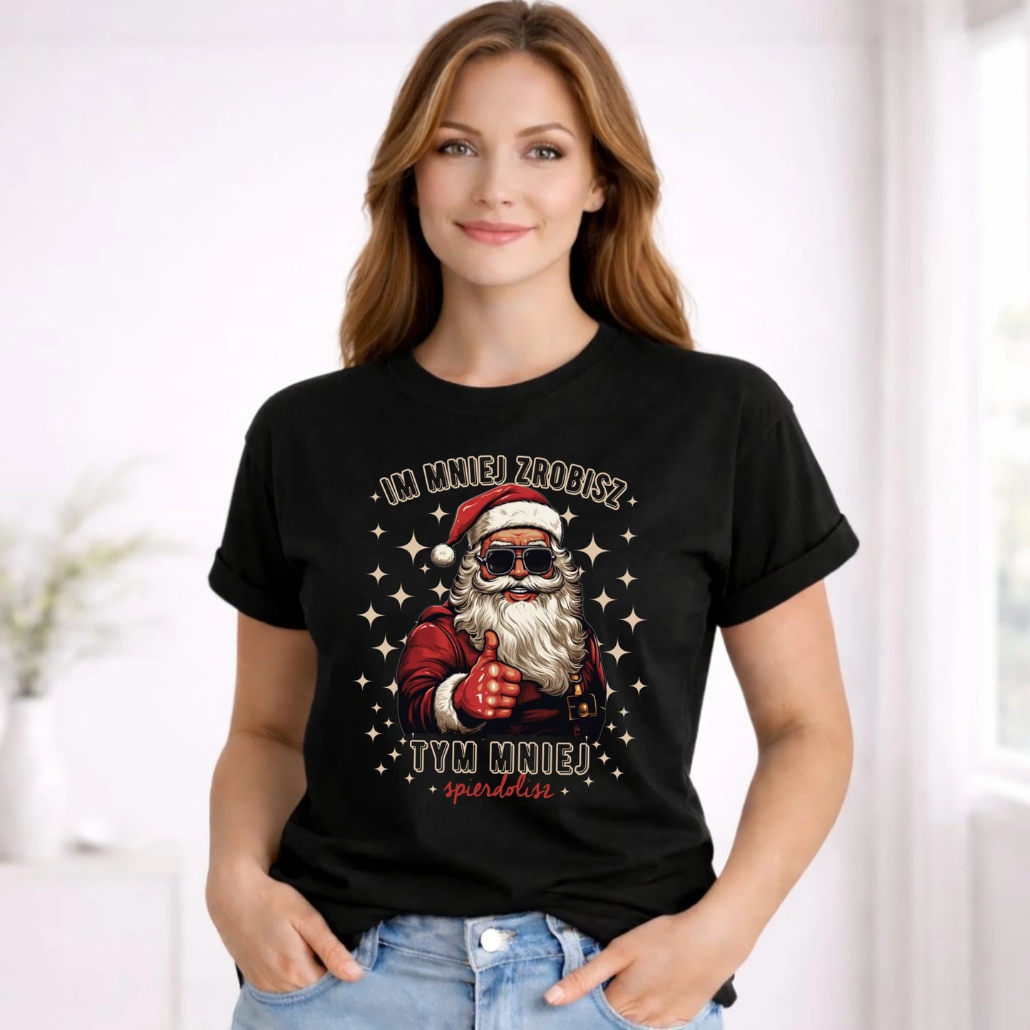 Koszulka damska świąteczna - Im mniej zrobisz tym mniej spie*****sz - bez cenzury BN146 - StoryCups.pl