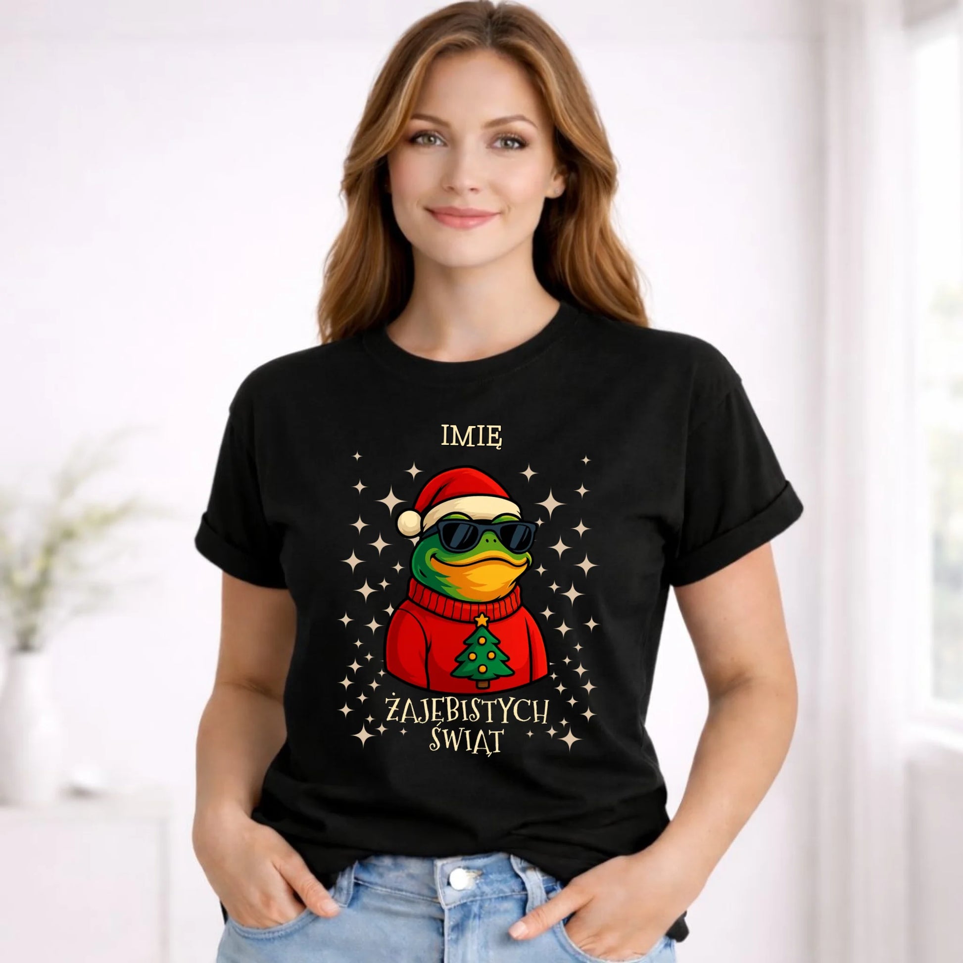 Koszulka damska świąteczna - Żajebistych Świąt - personalizowana BN144 - StoryCups.pl