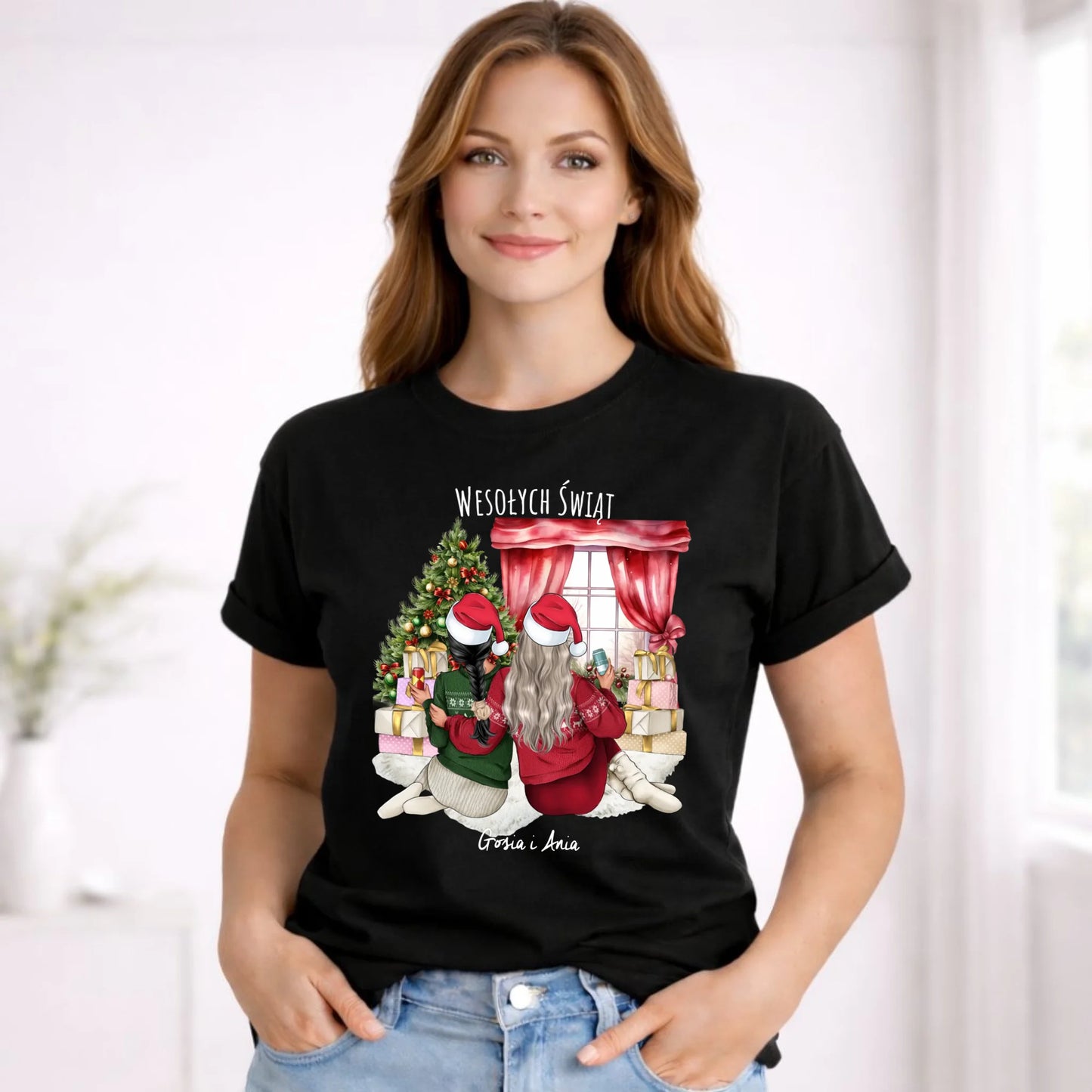 Koszulka damska świąteczna - prezent dla przyjaciółki - 2-4 przyjaciółek - personalizowana PR06 - StoryCups.pl