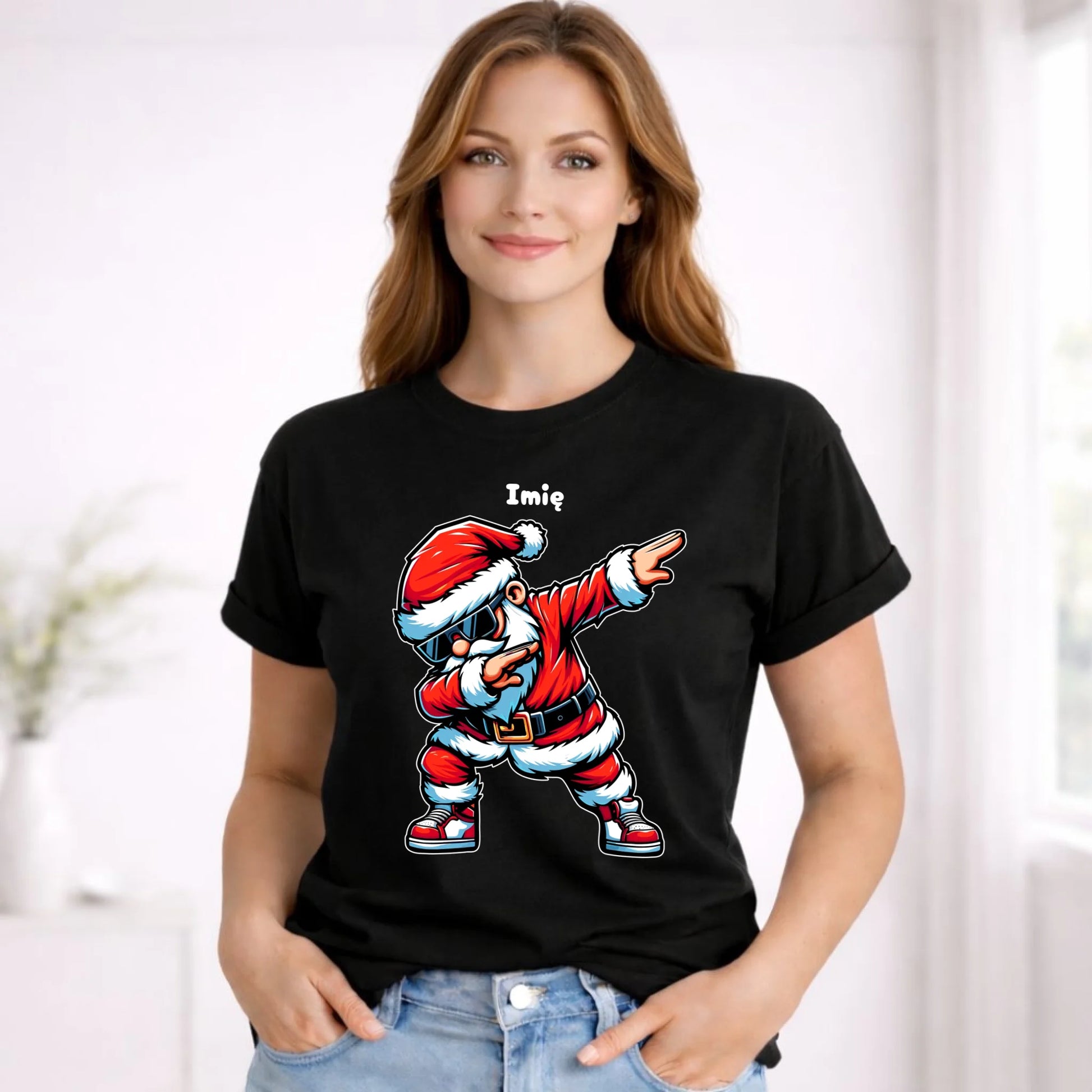 Koszulka damska świąteczna - Mikołaj - na Mikołajki - personalizowana BN136 - StoryCups.pl