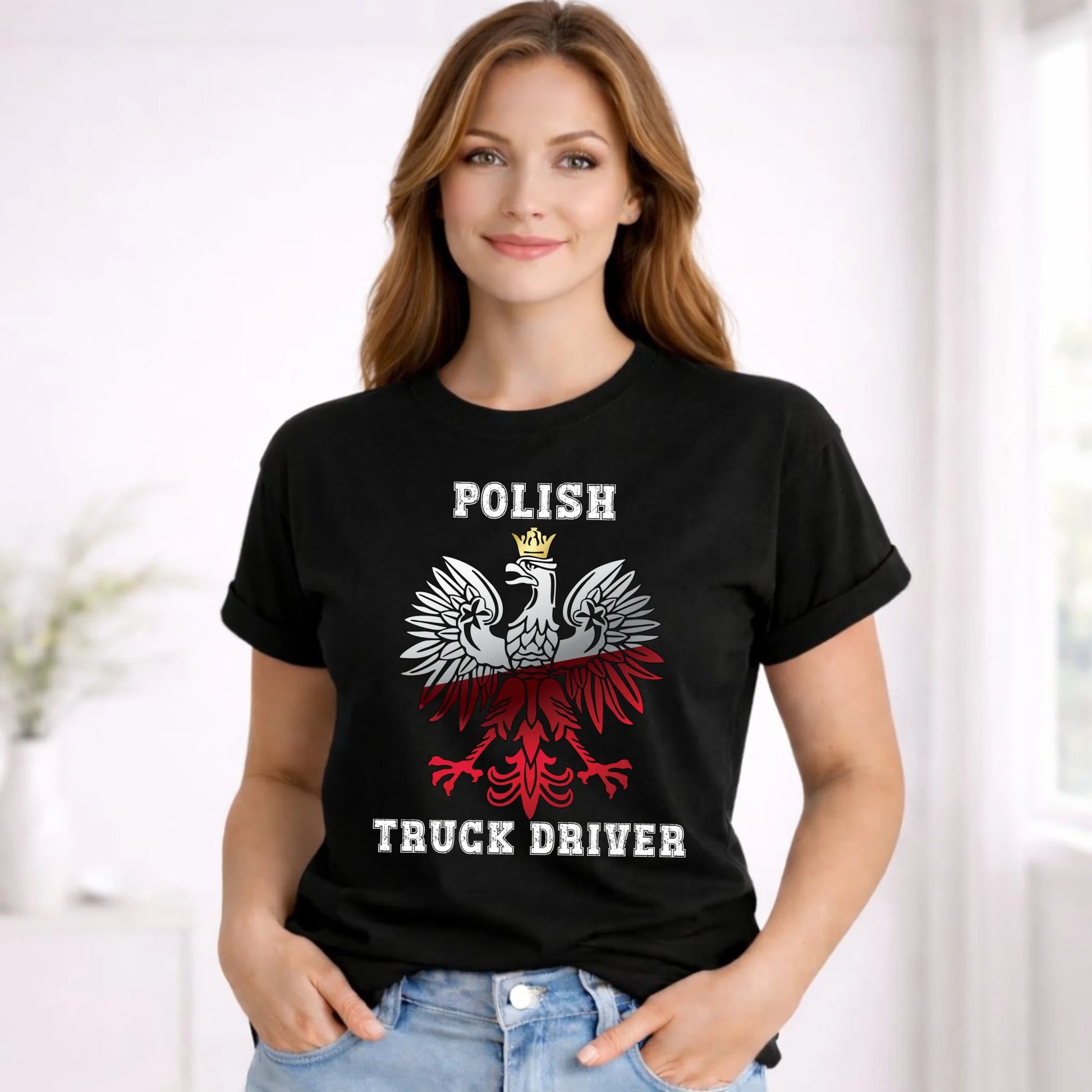 Koszulka damska dla kierowcy ciężarówki - Polish Truck Driver ZKT06 - StoryCups.pl