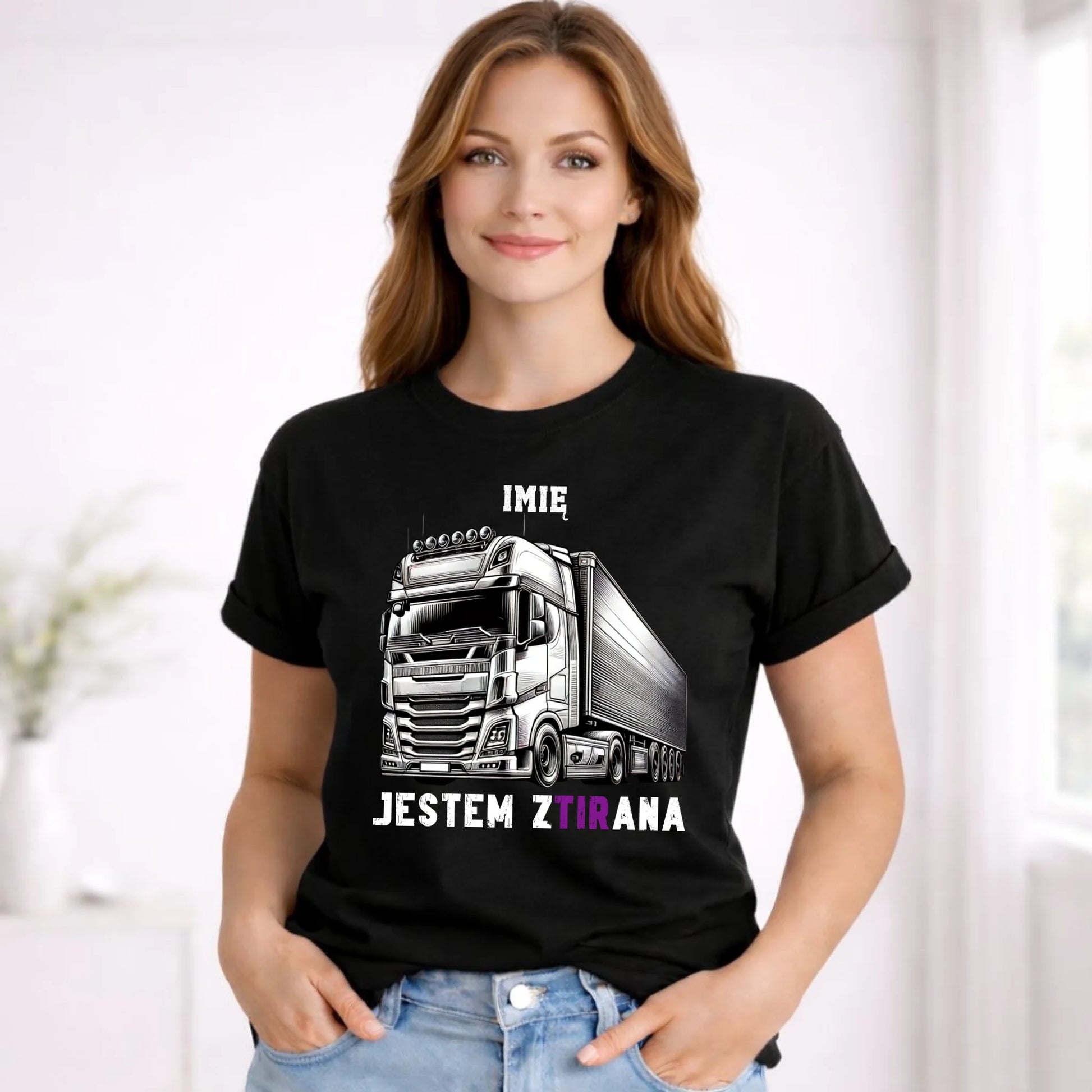 Koszulka damska dla kierowcy tira - Jestem zTIRana - personalizowana ZKT02 - StoryCups.pl