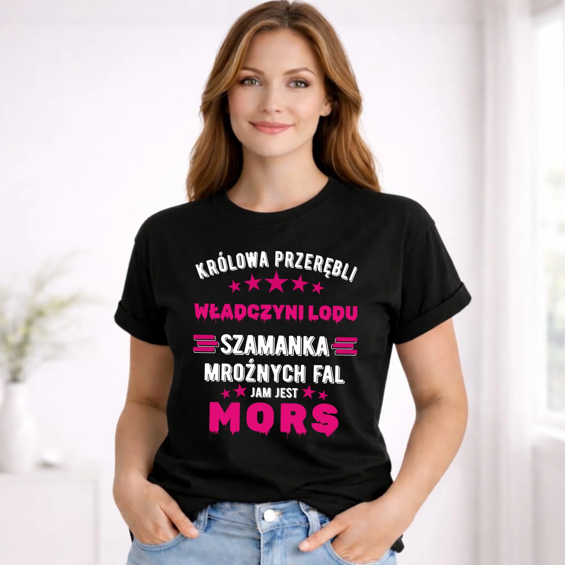 Koszulka damska - prezent dla morsa - Królowa przerębli Jam jest mors HM17 - StoryCups.pl